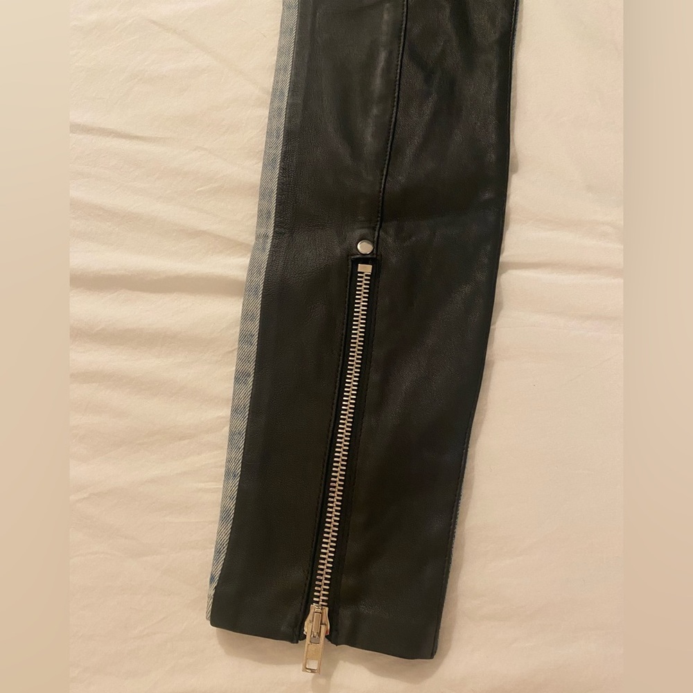 Excellent condition Alexander Wang high waisted leather and denim pants. - Picture 5 of 5
